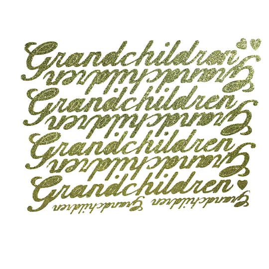 JAM Paper Grandchildren Gold Script Floral Accessory